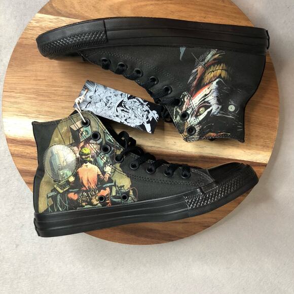 Converse NEW DC Comics Batman The Joker Black Face Old Print Mens 7 Womens 9 - Picture 4 of 11